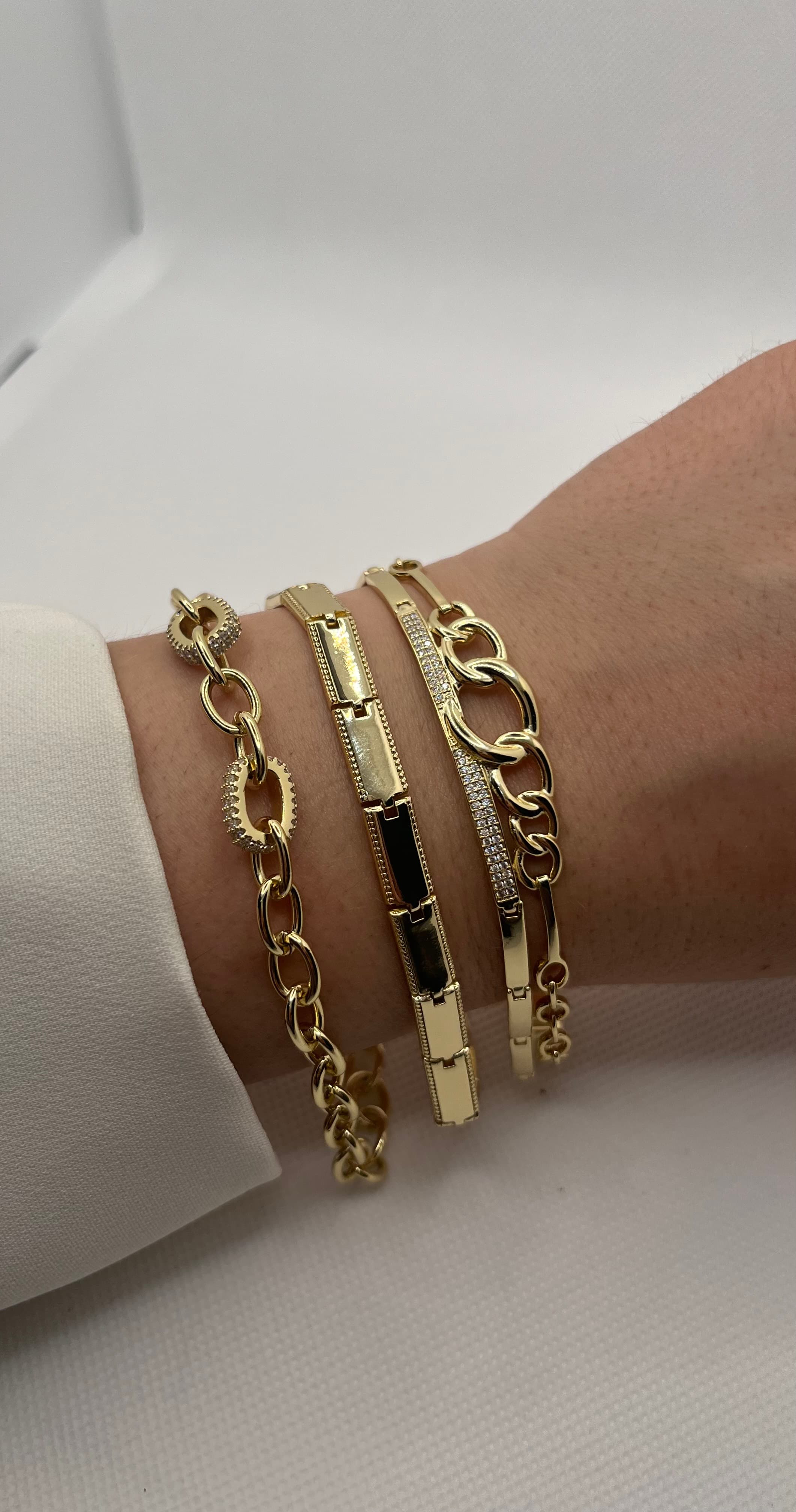 14K Altın Kaplama Çiftli Model Bileklik 