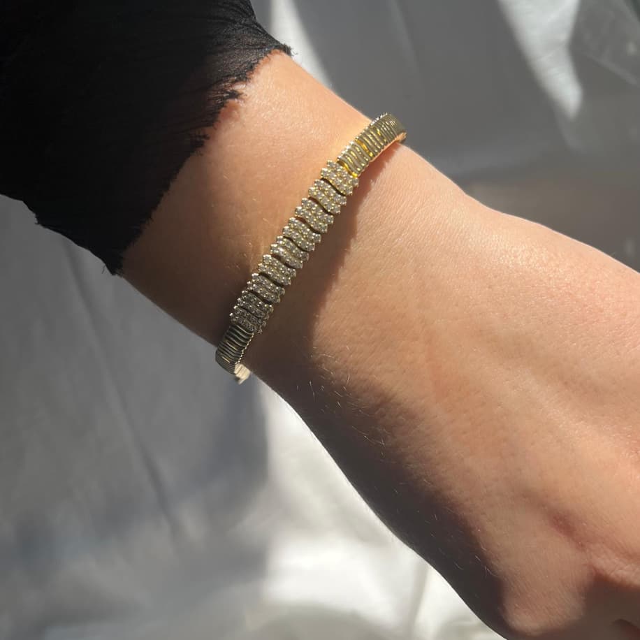 14K Zirkon taşlı kombin bileklik 