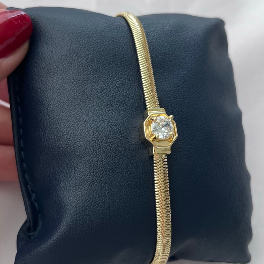 Balık sırtı Tek Taşlı Bileklik