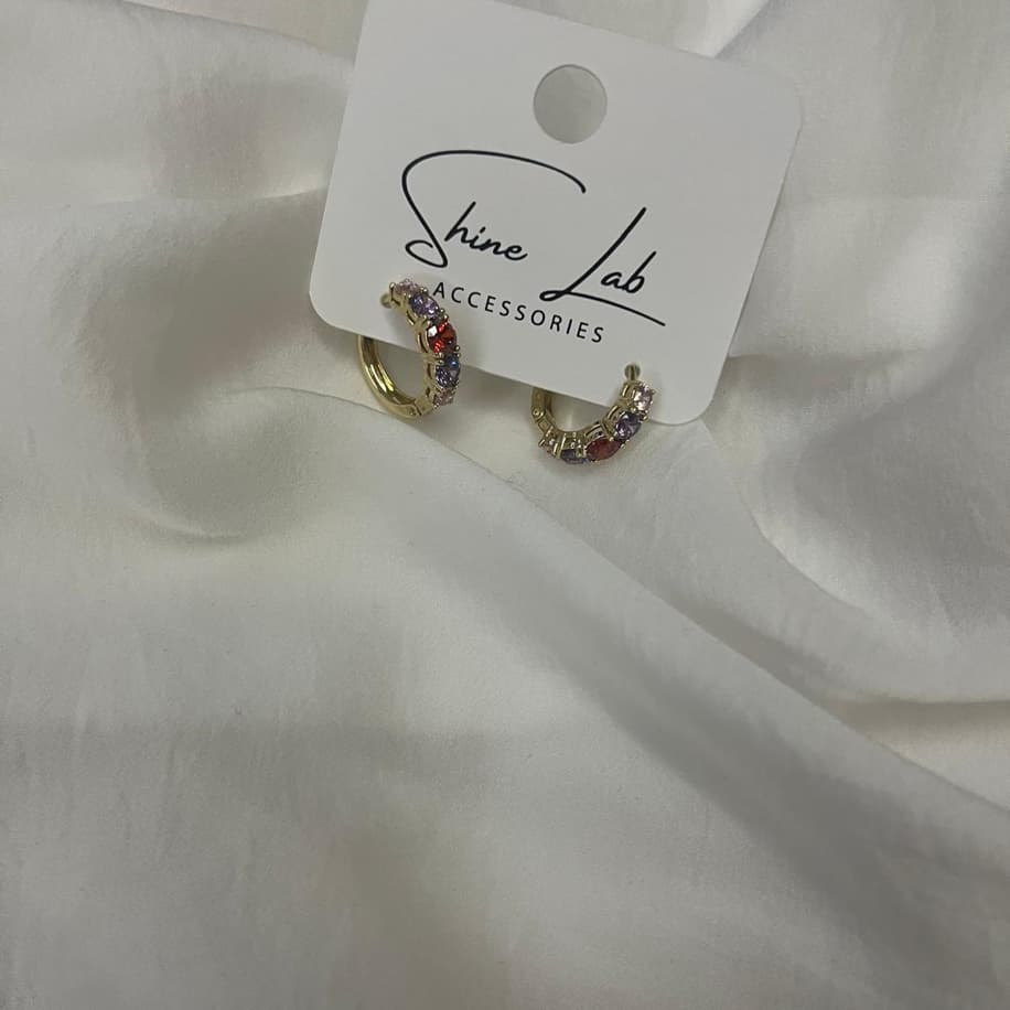 Premium Renkli Taşlı Küpe