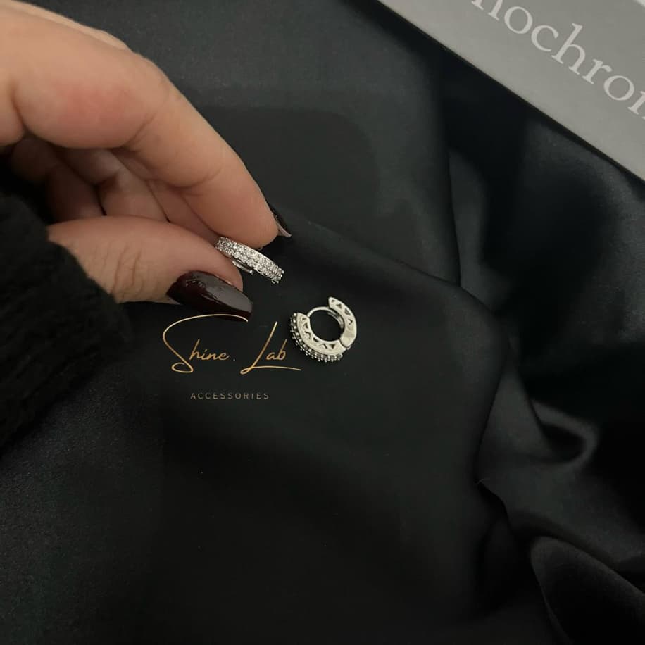 Silver Taşlı Küpe