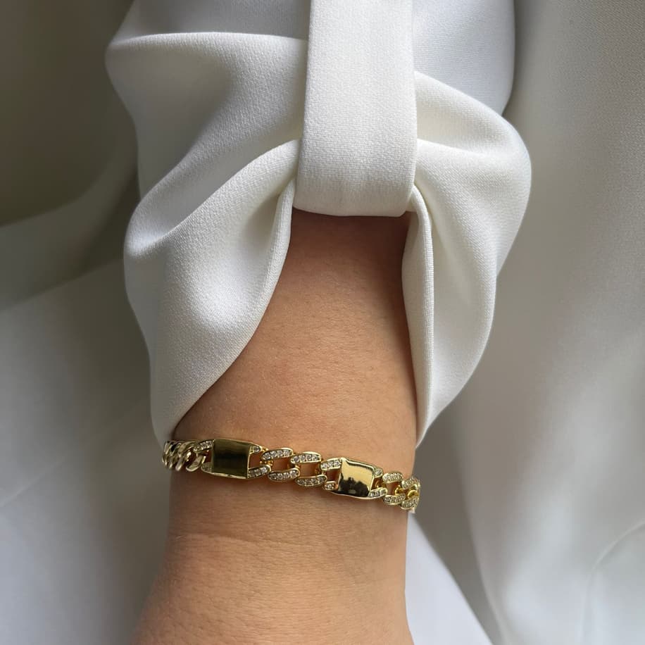 Premium Gold Taşlı Bileklik