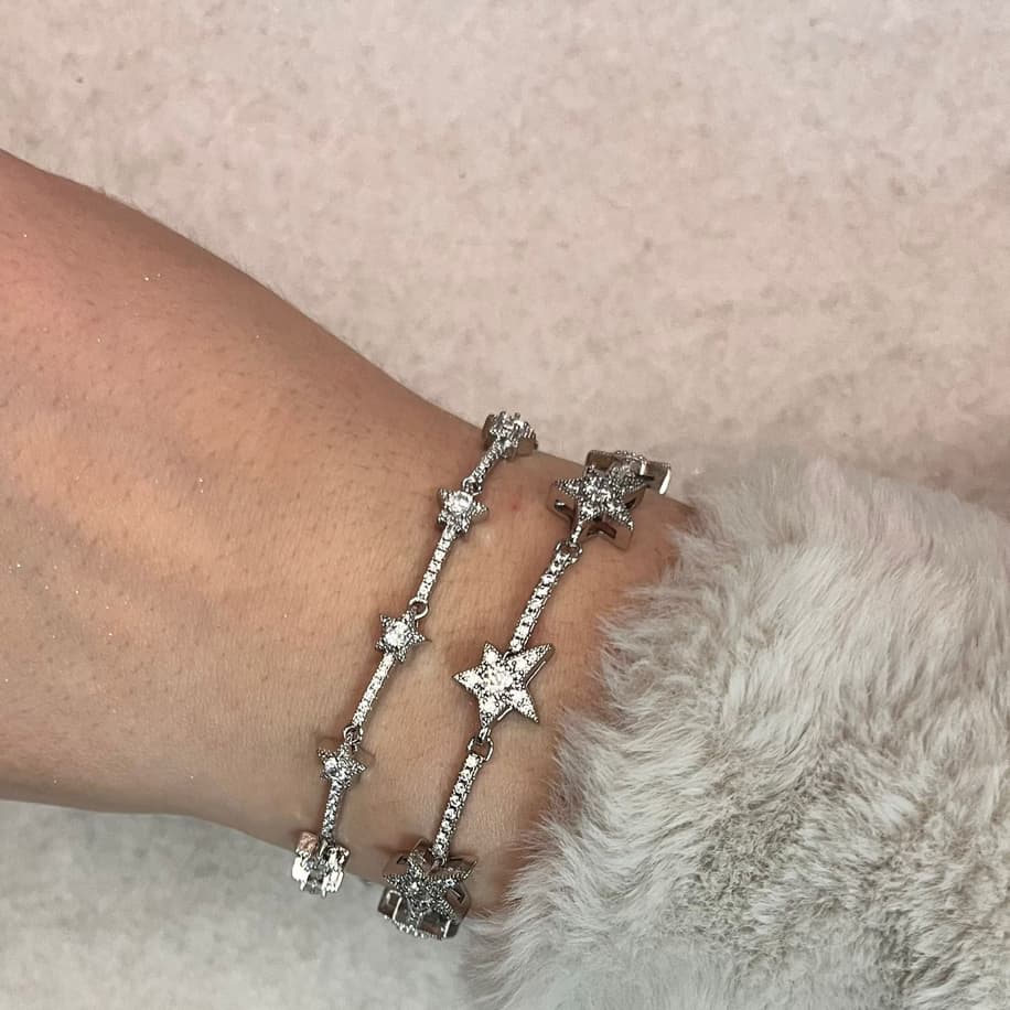 Zirkon Taşlı İkili  Bileklik