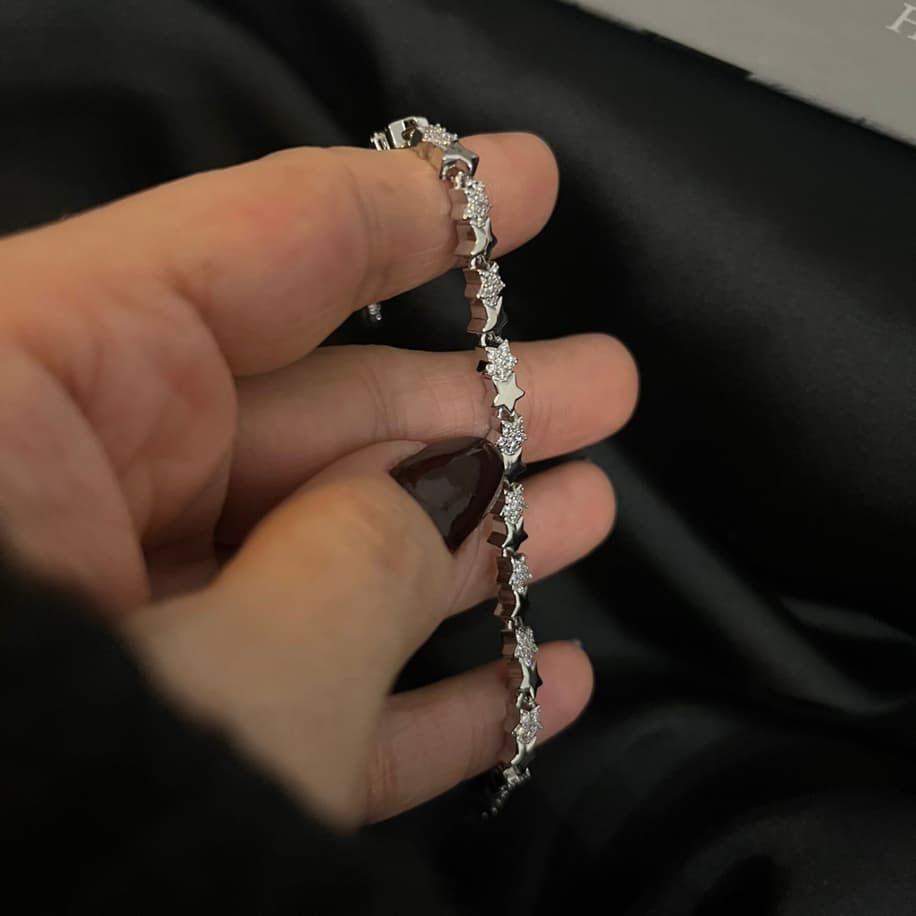 Premium Silver Taşlı Bileklik