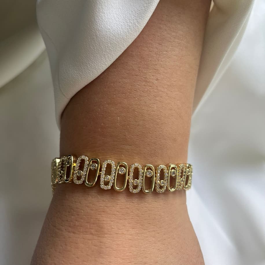 Premium Gold Taşlı Bileklik