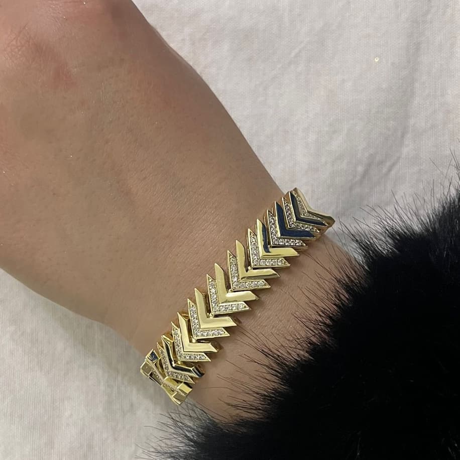 Premium Zirkon Taşlı Gold Bileklik