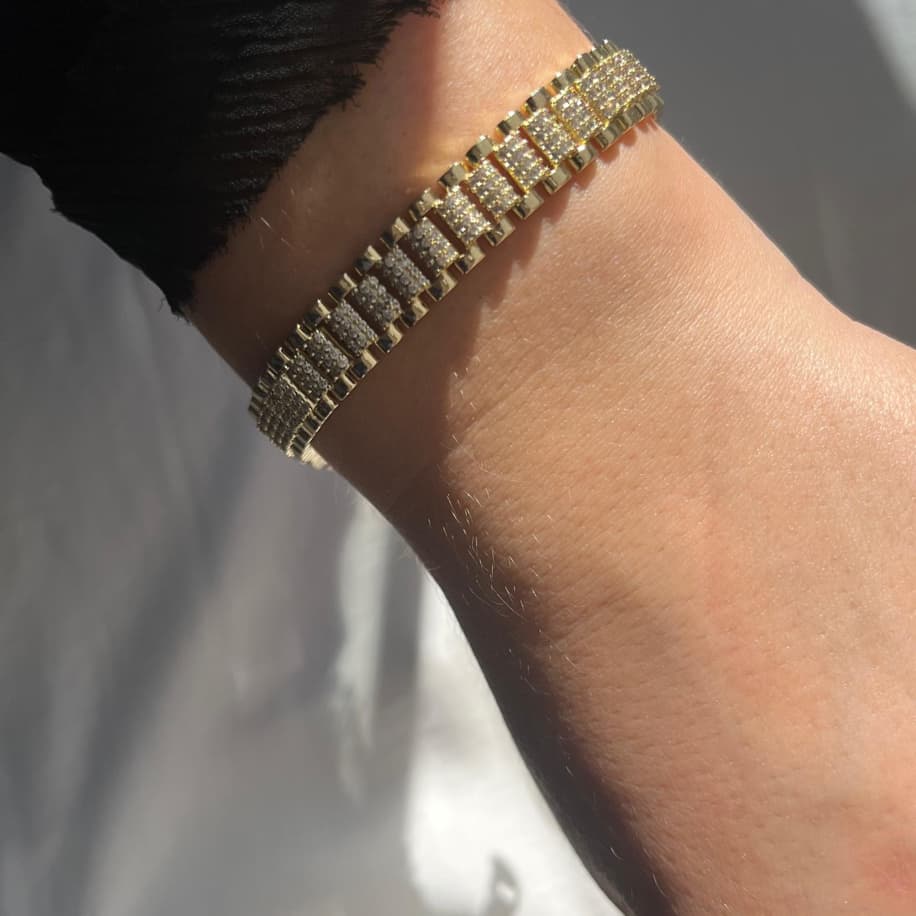 Premium Gold Taşlı Bileklik