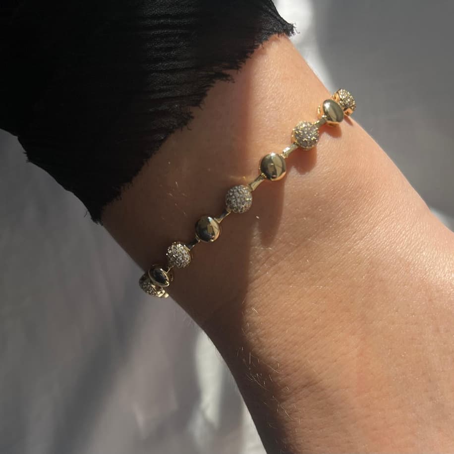 Premium Gold Taşlı Bileklik