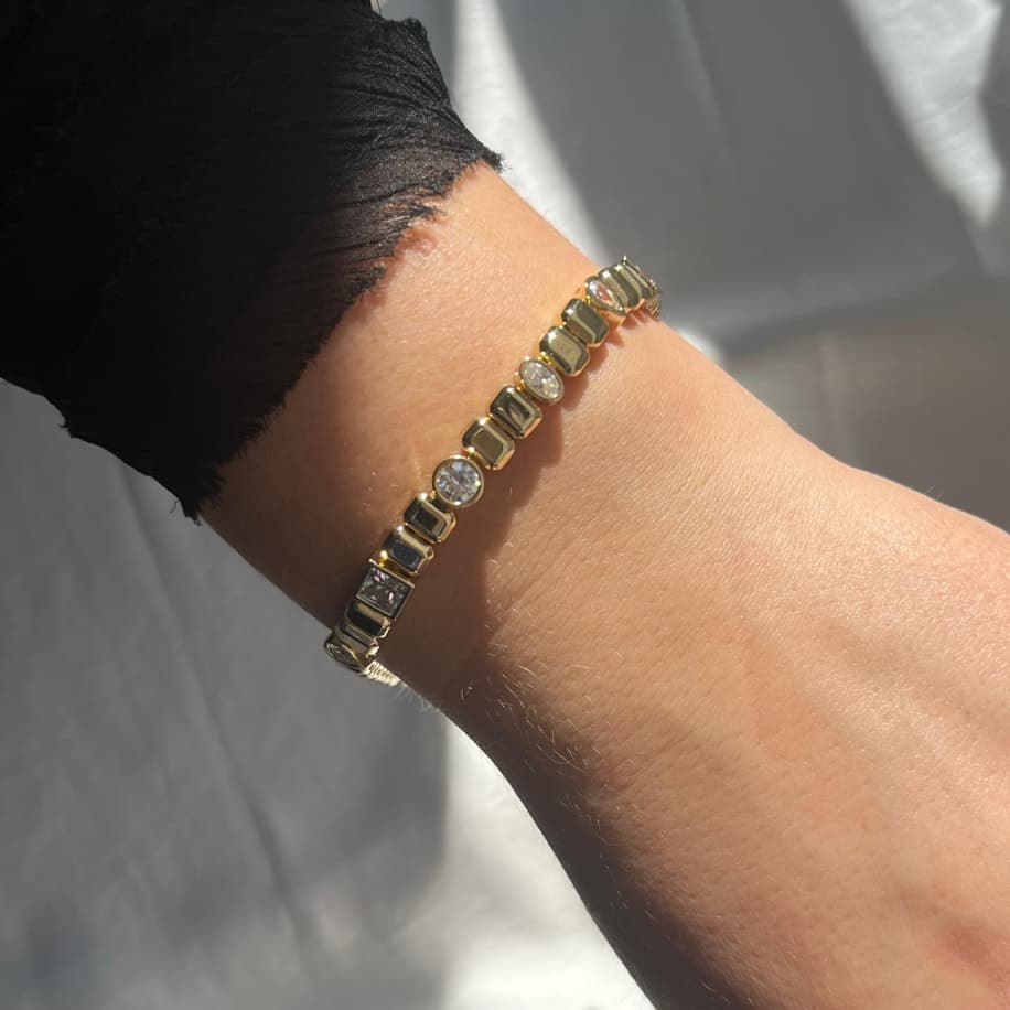 Premium Gold Taşlı Bileklik