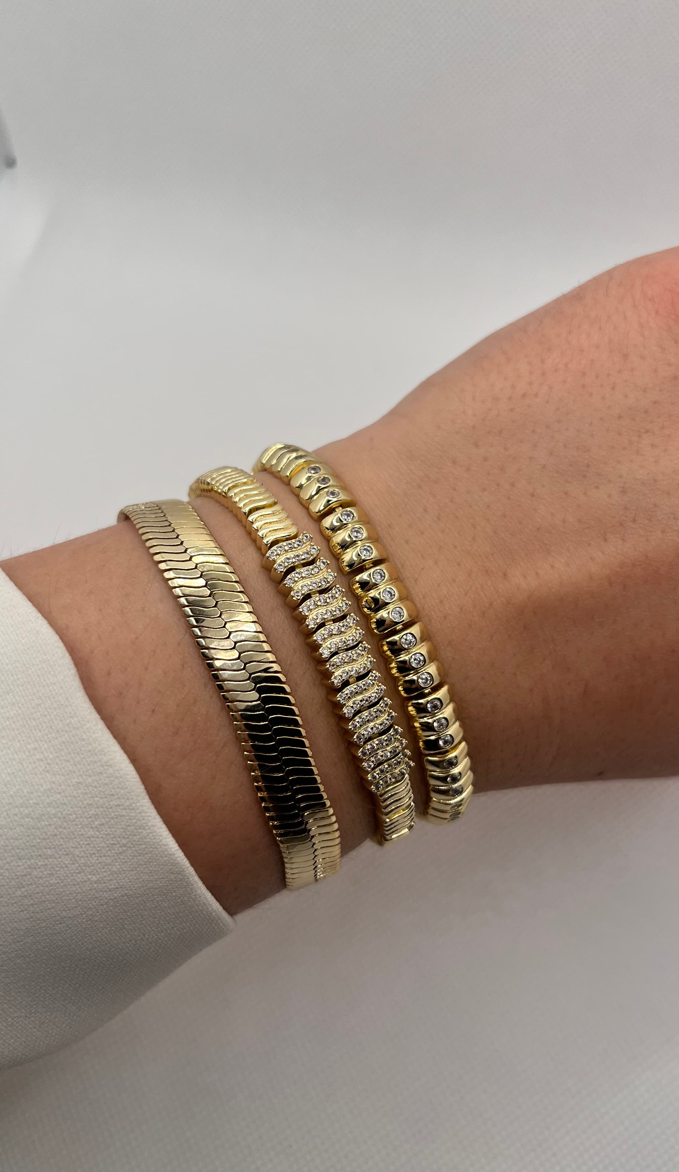 14K Zirkon taşlı kombin bileklik