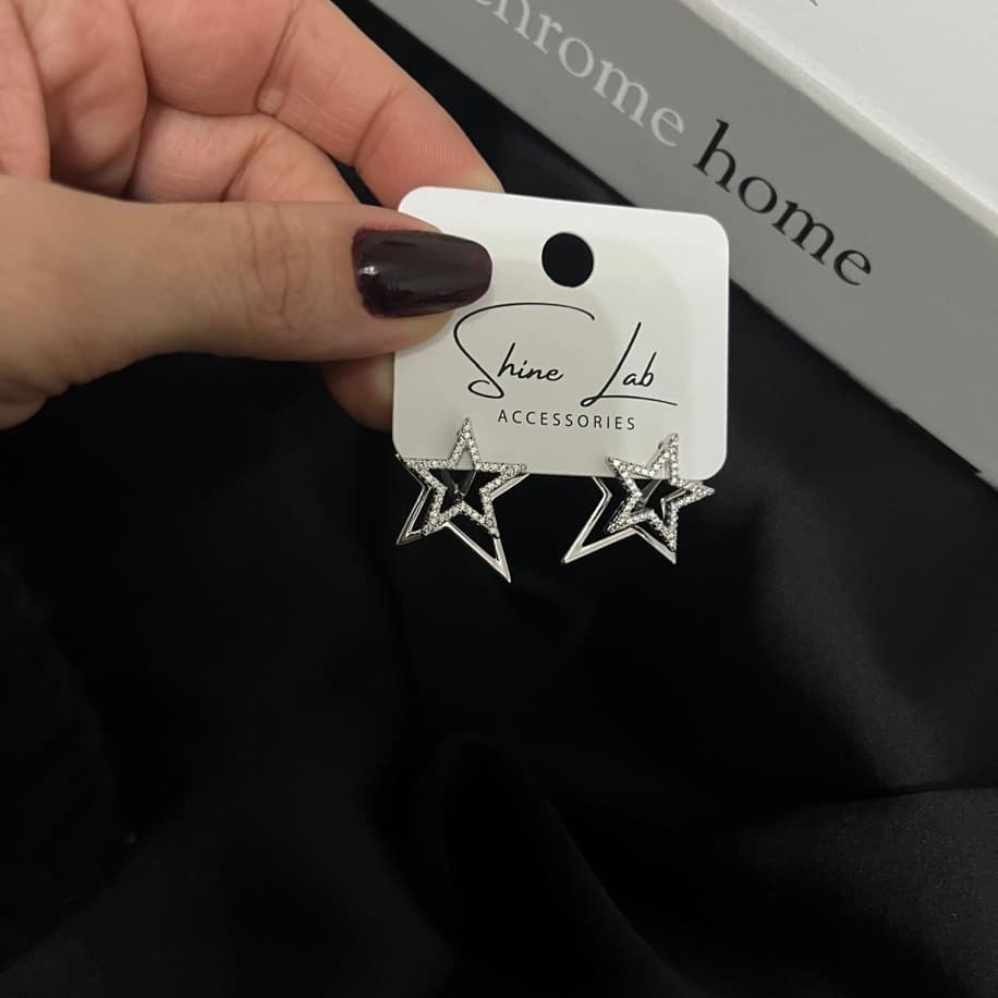 Silver Taşlı Küpe