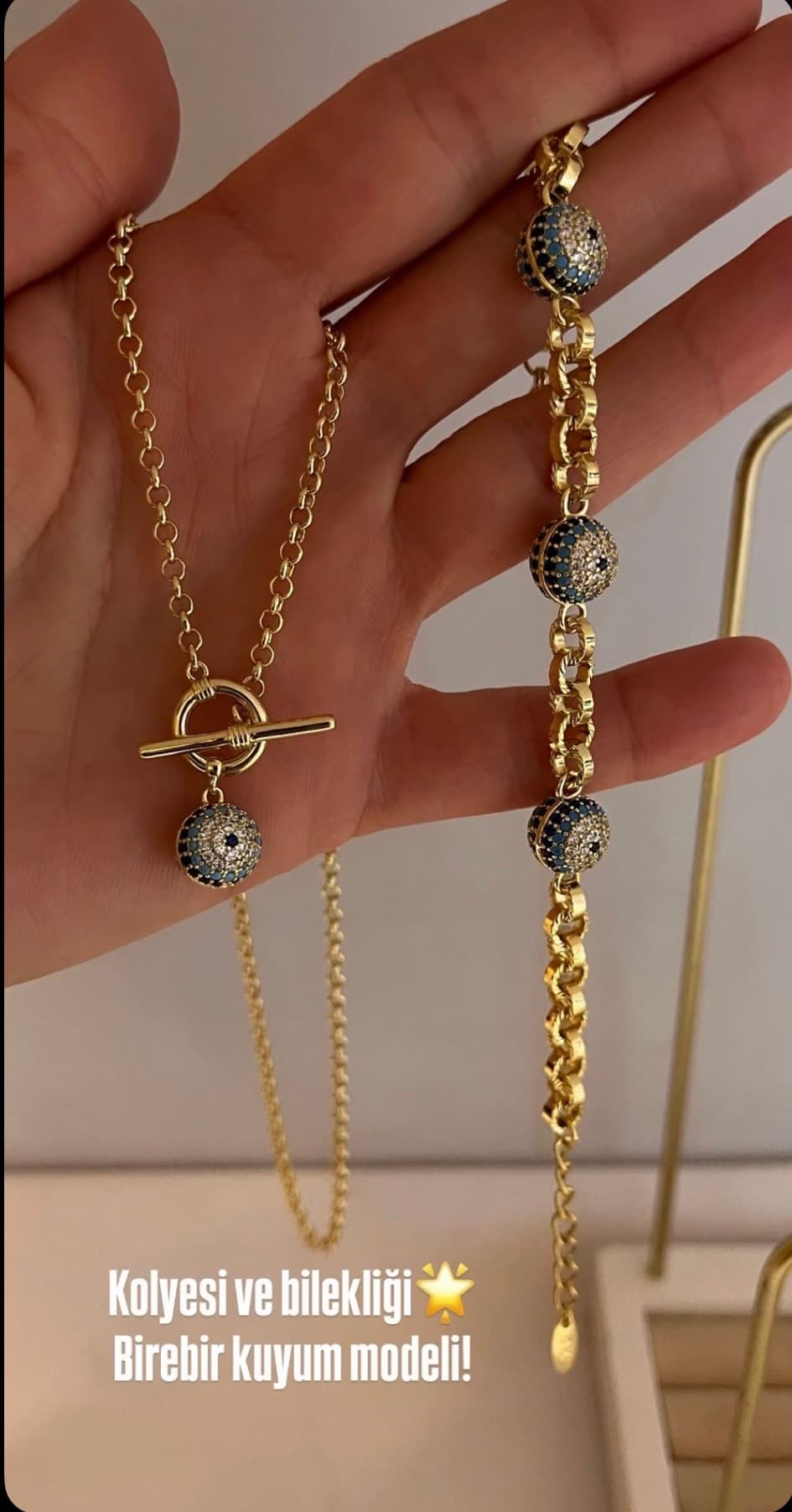 14k Nazar Kolye Bileklik Kombin