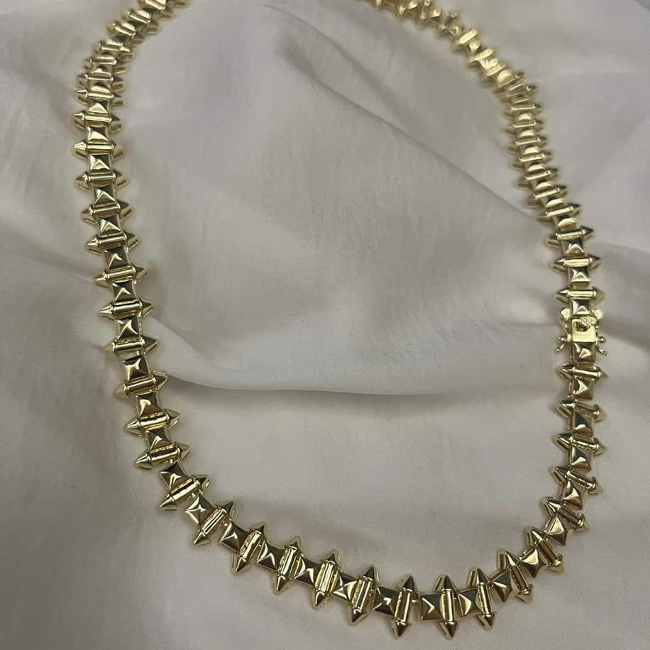 Gold Zikzak Dişli Kolye