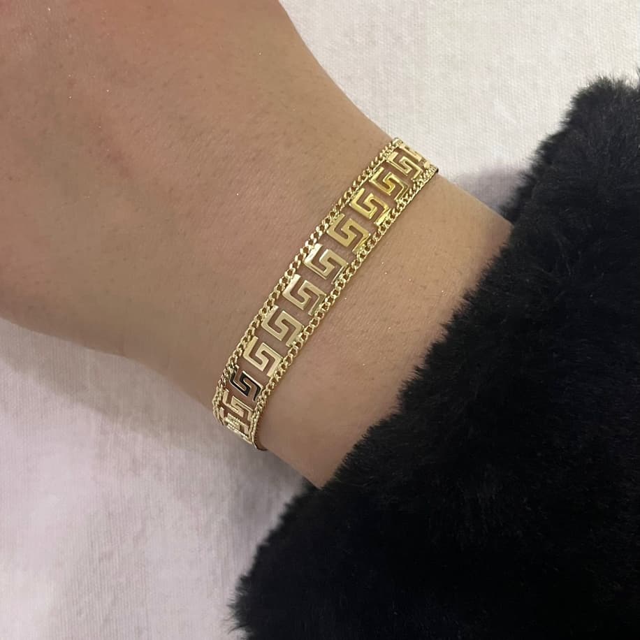 Premium Hasır Model Gold Bileklik